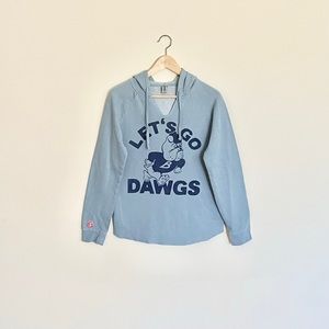 Butler University Bulldogs “Let’s Go Dawgs” Graphic Blue Hoodie Women’s Sz Small